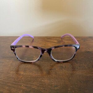 Foster Grant Purple Tortoise Shell Rectangular Eyeglass Frames Only 51-19-138 mm